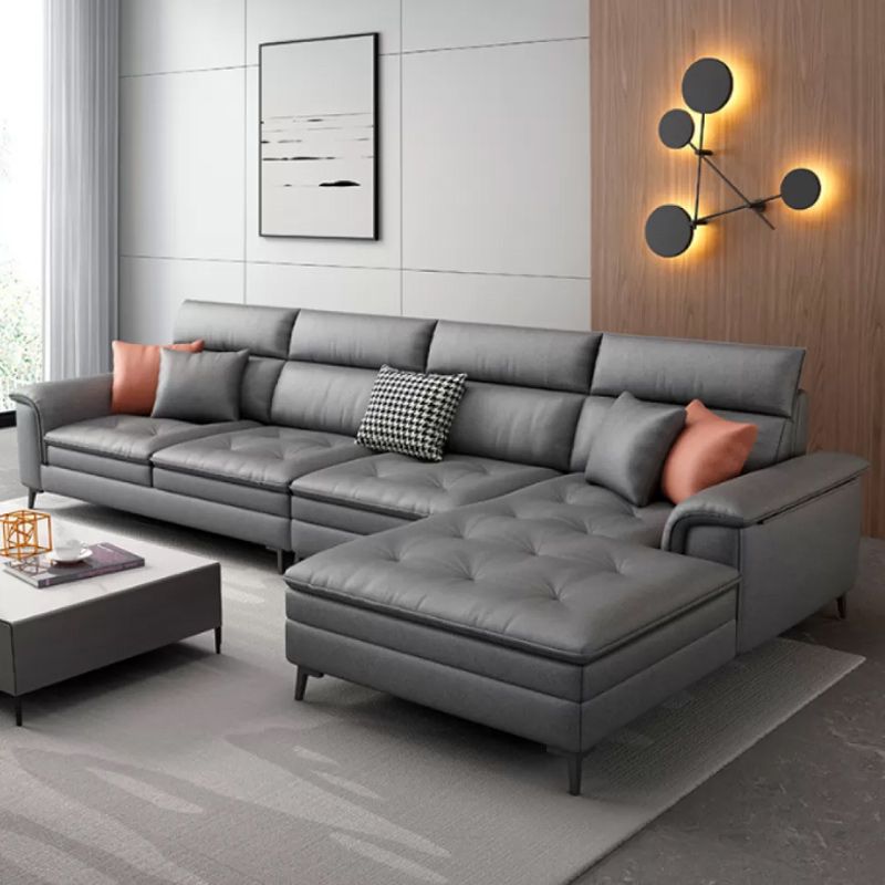 133.86 "L Section moderne sectionnelles du bras d'oreiller avec 4 places