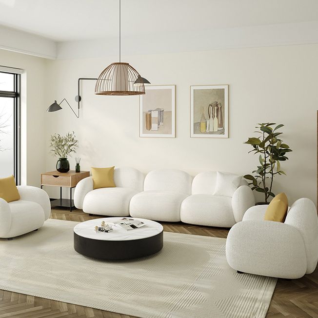 Vierkante arm bank moderne stijl faux leer en wol standaard bank