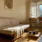 31.49" High Linen Sofa White Armless Sofa with Cushions for Living Room