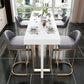 Rectangle Bar Table Contemporary Bar Dining Table with 4 Gold Legs Clearhalo 'Bar Furniture' 'Bar Tables' 'bar_tables' 'furn' 'furn_bar_tables' 'Furniture' 'furniture_bar_tables' 'Kitchen & Dining Furniture' 1200x1200_511e6ec6-655e-4de0-b0aa-7f94ae743e85