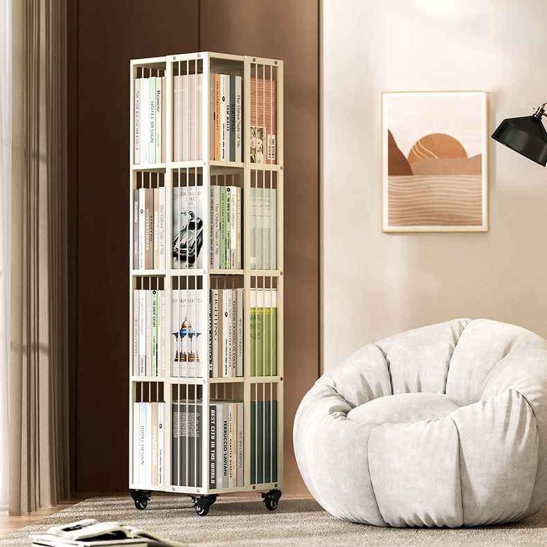 Steel Beige Shelf Bookcase 13.8" Wide Contemporary Bookshelf for Home Office Clearhalo 'Bookcases' 'furn' 'furn_bookcases' 'Furniture' 'Office Furniture' 1200x1200_511e81cd-8934-47fb-b603-1fbe2bfed2b3