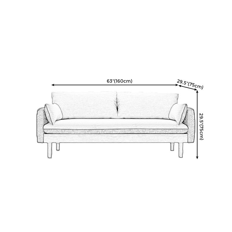 Loose Back 29.52" D x 29.92" H Sofa Slipcovered Wooden Linen Sofa Clearhalo 'furn' 'furn_sofas' 'Furniture' 'furniture_sofas' 'kitchen' 'kitchen_sofas' 'Living Room Furniture' 'Sofa' 'sofas' 1200x1200_5120ea59-0ad5-4de1-a362-379ce94c8667
