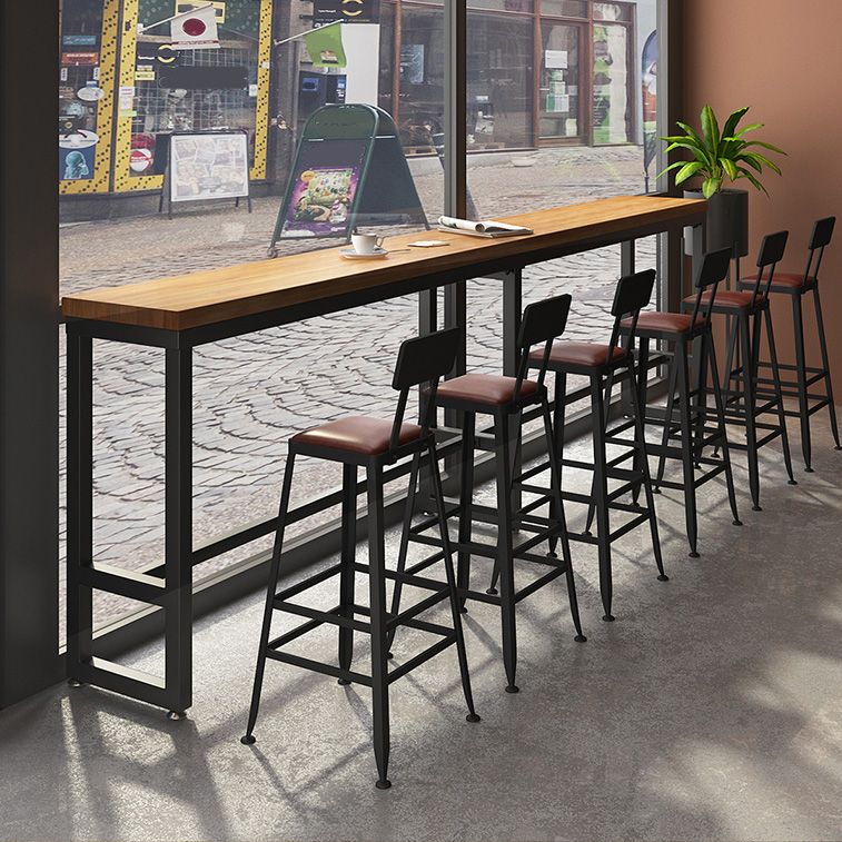 Wood Top Bar Table Rectangle Bar Table for Kitchen Living Room Coffee Room Clearhalo 'Bar Furniture' 'Bar Tables' 'bar_tables' 'furn' 'furn_bar_tables' 'Furniture' 'Kitchen & Dining Furniture' 1200x1200_5121654e-7441-4a13-943b-9ec02780c944