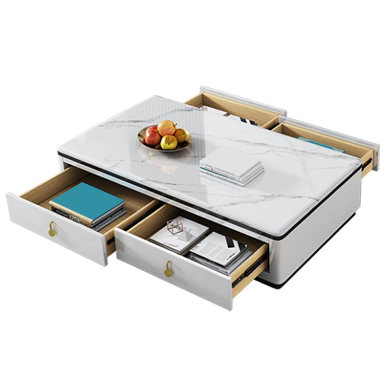 Stone Rectangular Coffee Table with Drawers 15.75" H 1 Single Cocktail Table Clearhalo 'Coffee & Accent Tables' 'Coffee Tables' 'coffee_tables' 'furn' 'furn_coffee_tables' 'Furniture' 'Living Room Furniture' 1200x1200_512262ac-ca36-4321-8a8b-8dfd77a2448f