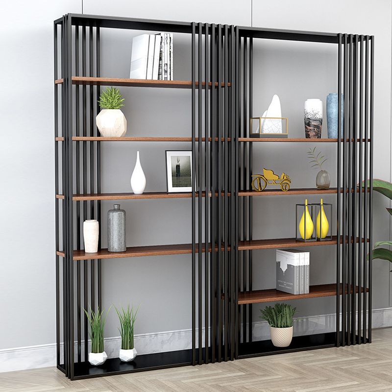 Wooden Standard Bookshelf Industrial Open Back Bookcase with Shelves