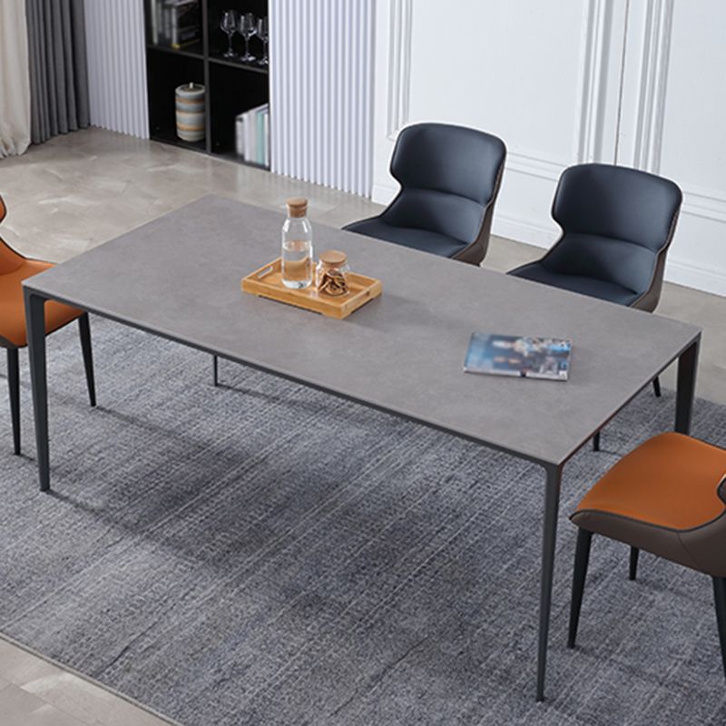 Rectangle 4 Legs Modern Dining Table Two-Color Fixed Table with Sintered Stone Clearhalo ' dining_table' 'Dining Tables & Seating' 'Dining Tables' 'furn' 'furn_dining_table' 'Furniture' 'furniture_dining_table' 'Kitchen & Dining Furniture' 'kitchen&dining_furn' 'kitchen' 'kitchen_dining_table' 1200x1200_512435a3-feec-419c-ac90-6811479286d8