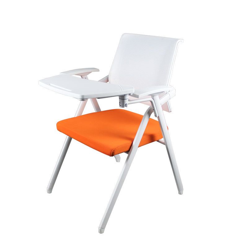 Mid Back Conference Chair with Arms White Metal Frame Modern Computer Office Chair Clearhalo 'furn' 'furn_office_chair' 'Furniture' 'furniture_office_chair' 'Office Chairs' 'Office Furniture' 'office_chair' 1200x1200_51265fe4-0668-48c3-a365-1d09ebe08fcb