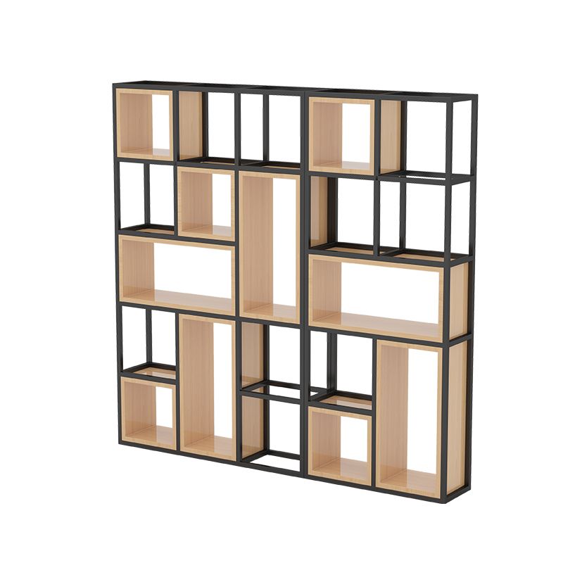 Industrial Open Etagere Bookshelf Iron Frame Solid Wood Shelf Bookshelf Clearhalo 'Bookcases' 'furn' 'furn_bookcases' 'Furniture' 'furniture_bookcases' 'kitchen' 'kitchen_bookcases' 'Living Room Furniture' 'Office Furniture' 1200x1200_51279f3f-e6cc-45e7-9c77-c2e5dc666832