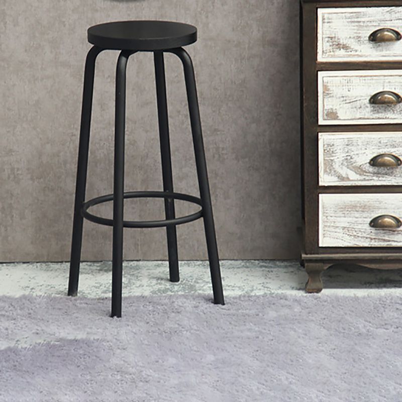 Industrial Metal Counter Height Stools Armless Bar Stool in Black Clearhalo 'Bar Furniture' 'Bar Stools' 'bar_stools' 'furn' 'furn_bar_stools' 'Furniture' 'Kitchen & Dining Furniture' 1200x1200_5127b1fc-20c0-4b6e-b0bd-5b1254ec6d97