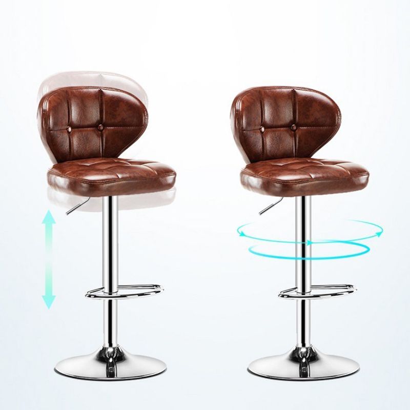 Modern Rotatable Backrest Counter Stool Steel Cashier Bar Stool with Cushion and Pedal Clearhalo 'Bar Furniture' 'Bar Stools' 'bar_stools' 'furn' 'furn_bar_stools' 'Furniture' 'furniture_bar_stools' 'Kitchen & Dining Furniture' 1200x1200_5128be8e-cc52-494d-af33-786f08fd747d
