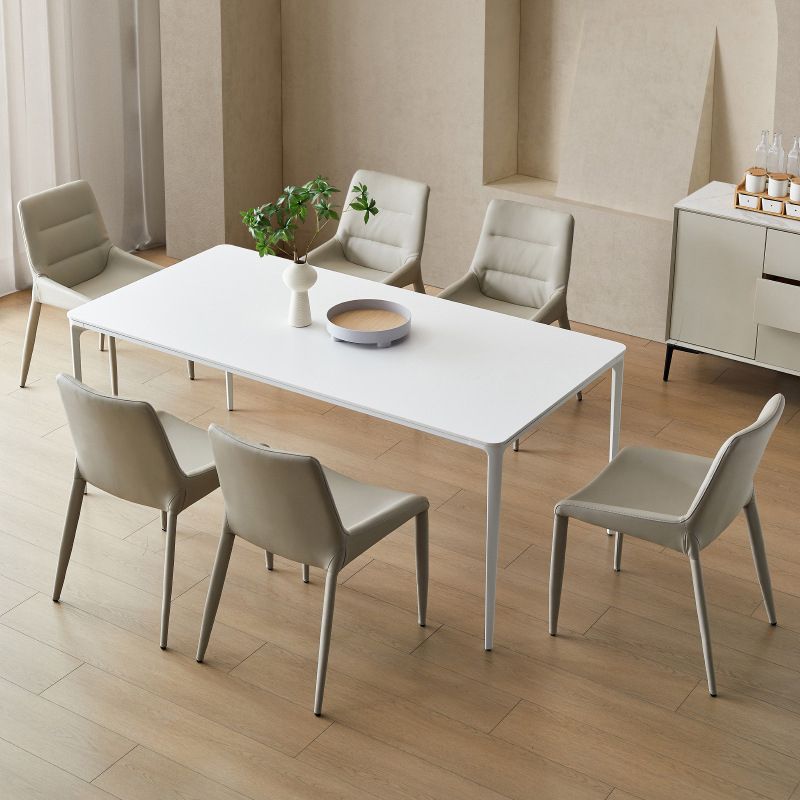 Ensemble de Table à manger moderne en pierre frittée, blanc, 1/2/5/7 pièces, pour usage domestique