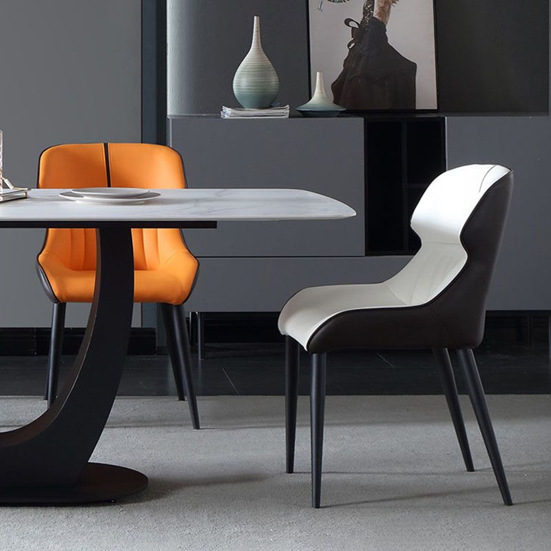 インダストリアルウィングバックパーソンズサイドチェアレザーダイニングサイドチェア