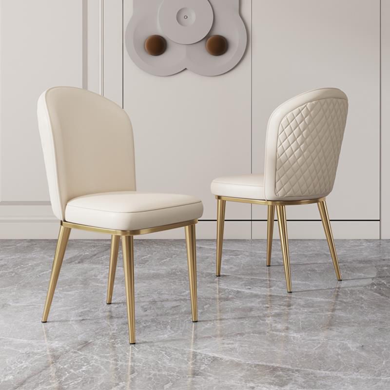 Silla auxiliar de cocina Glam, patas doradas, silla de comedor Parsons sin brazos