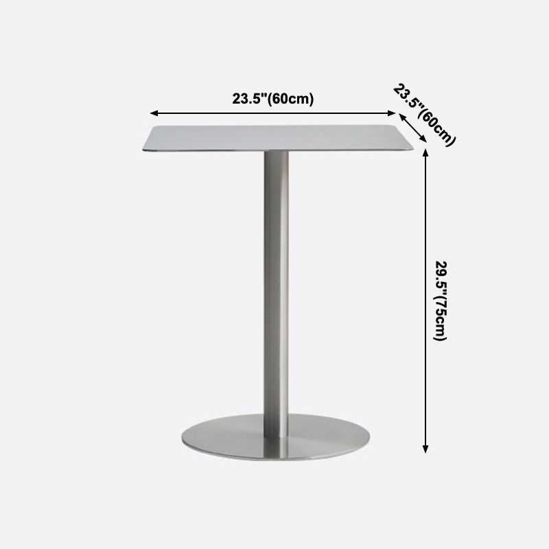 Metal Industrial Dining Table Stainless Steel Top Table with Pedestal Base Clearhalo ' dining_table' 'Dining Tables & Seating' 'Dining Tables' 'furn' 'furn_dining_table' 'Furniture' 'furniture_dining_table' 'Kitchen & Dining Furniture' 'kitchen&dining_furn' 'kitchen' 'kitchen_dining_table' 1200x1200_512a6af1-a658-45fd-872e-1ab1a93188e9