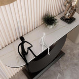 Modern Half Moon Console Table Antique Finish Console Sofa Table Clearhalo 'Console Tables' 'console_tables' 'Entry & Mudroom Furniture' 'furn' 'furn_console_tables' 'Furniture' 1200x1200_512b0fb0-82a5-4f91-a8ea-dea1a16eca84