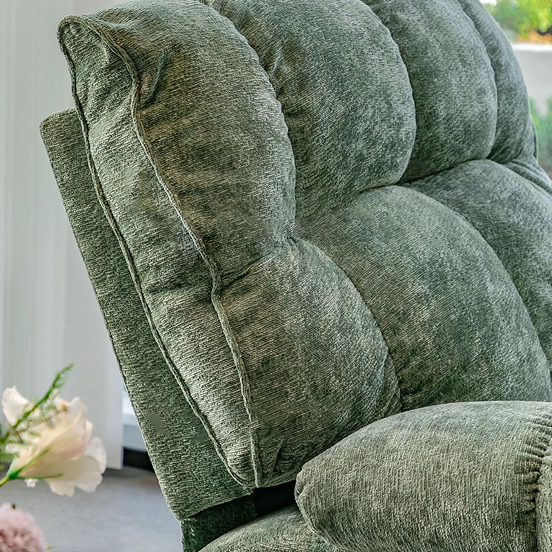 Reclinabile standard di velluto contemporaneo con schiena trapuntata e base a dondolo