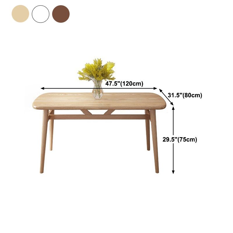 Rectangular Solid Wood Dining Table Modern Furniture with 4 Legs in Matte Finish Clearhalo 'Dining Tables & Seating' 'Dining Tables' 'dining_table' 'furn' 'furn_dining_table' 'Furniture' 'Kitchen & Dining Furniture' 1200x1200_512d0941-d3df-4a63-ac8f-eadb287dd377