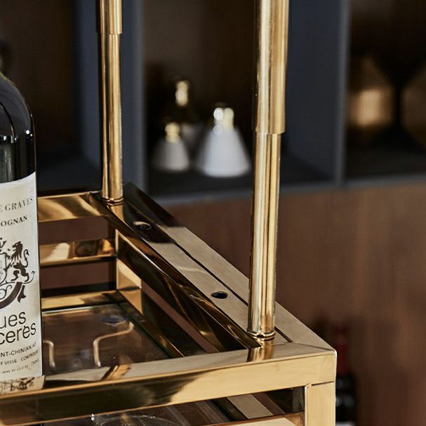 Soporte de vino de metal moderno botella de vino colgante y estante de vidrio para bar