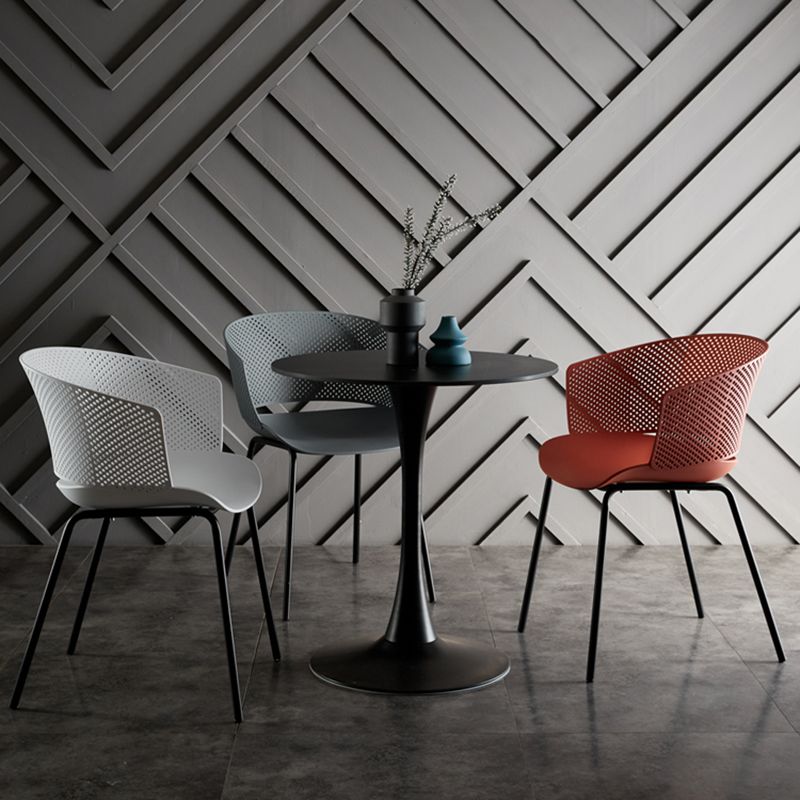 Contemporary Style Plastic Dining Armless Chair Open Back Dining Side Chair for Home Clearhalo ' kitchen&dining_furn' 'Dining Chairs' 'Dining Tables & Seating' 'dining_chair' 'furn' 'furn_dining_chair' 'Furniture' 'furniture_dining_chair' 'Kitchen & Dining Furniture' 'kitchen' 1200x1200_512eb271-cdfc-4bce-9702-b05f79ba45b5
