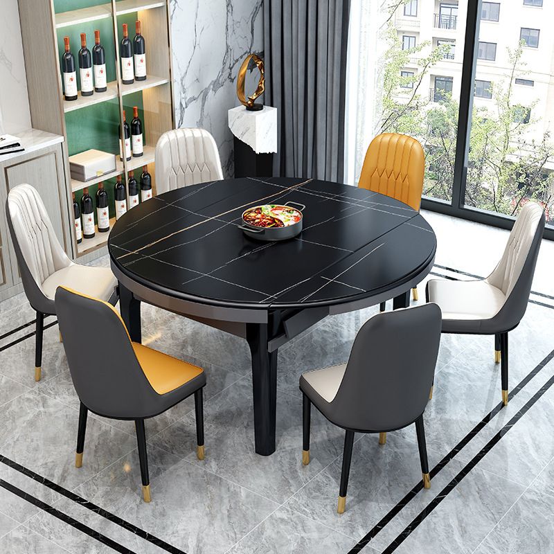Mesa plegable extensible contemporánea, mesa base de madera maciza para comedor