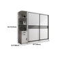 White Modern Wardrobe Armoire Engineered Wood Sliding Door Wardrobe with Drawer