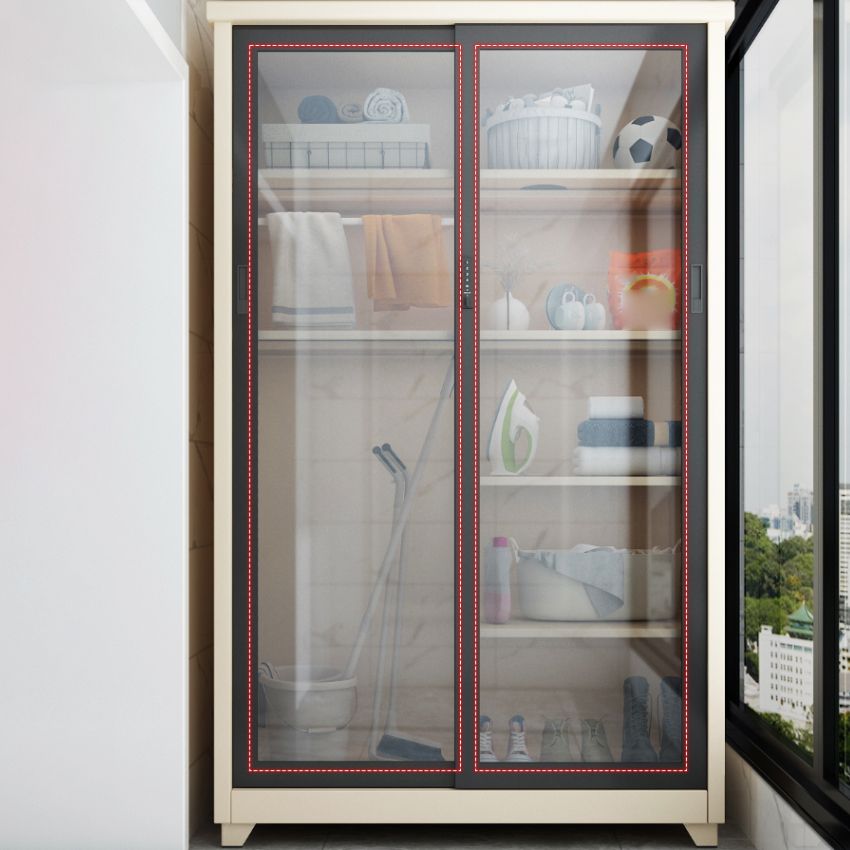 Eigentijdse stijl 1-deuren garderobe glazen garderobe kast met planken