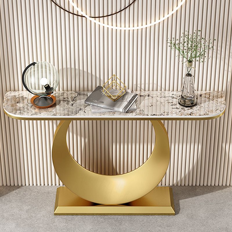 Tabella della console resistente alle macchie 11,8 "W tavolo da glam mezza luna glam