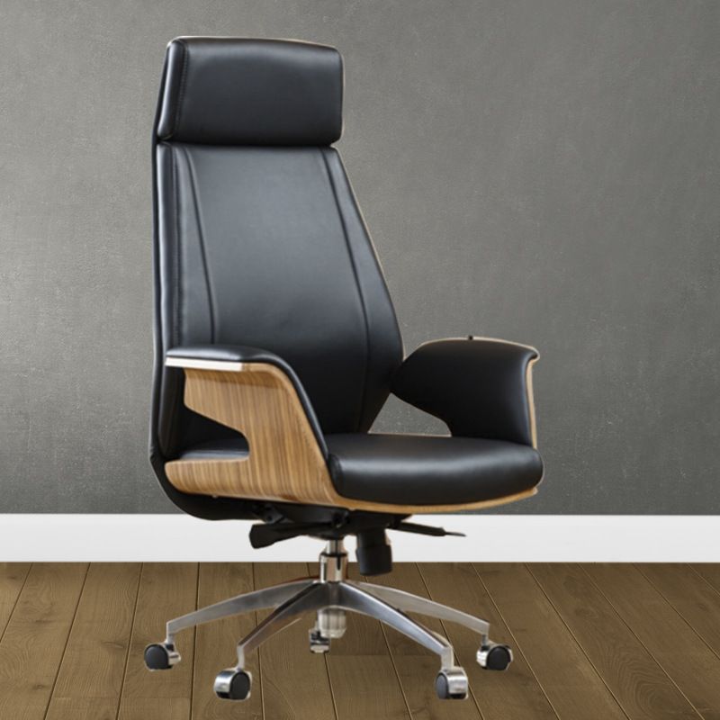 Modern Armless Office Chair Leather Adjustable Seat Height Desk Chair with Wheels Clearhalo 'furn' 'furn_office_chair' 'Furniture' 'Office Chairs' 'Office Furniture' 'office_chair' 1200x1200_51340b48-2210-4bea-b124-fcc84404b386