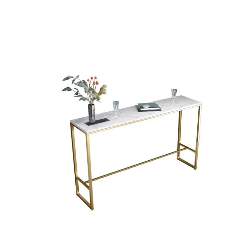 Glam Bar Height Table White Faux Marble Top Bistro Bar Table with Metal Base Clearhalo 'Bar Furniture' 'Bar Tables' 'bar_tables' 'furn' 'furn_bar_tables' 'Furniture' 'Kitchen & Dining Furniture' 1200x1200_51363e44-6b21-413c-b5be-f3e2c10e35cf