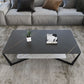 Cross Legs Slate Coffee Table Shelf Included Rectangle Single Cocktail Table