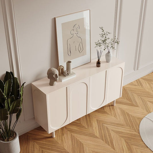 Armadio in legno ingegnerizzato White 35.4 "H Server da pranzo per sala da pranzo