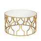 Contemporary Round Glass Coffee Table Brass Metal Frame 1 Single Cocktail Table Clearhalo 'Coffee & Accent Tables' 'Coffee Tables' 'coffee_tables' 'furn' 'furn_coffee_tables' 'Furniture' 'Living Room Furniture' 1200x1200_51377302-b349-4f03-8665-045c67a288d0