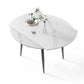 Round Sintered Stone Dining Table Modern Extendable Furniture  with 4 Legs in Matte Finish