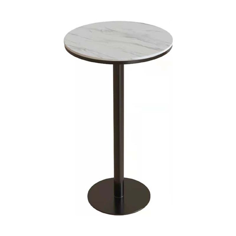 Industrial Metal Bar Table 23.6" Round Faux Marble Top Pedestal Bistro Table for Cafe Clearhalo 'Bar Furniture' 'Bar Tables' 'bar_tables' 'Furniture' 'furniture_bar_tables' 'Kitchen & Dining Furniture' 'kitchen&dining_furn' 'kitchen' 1200x1200_5139c278-af18-4268-b836-7fc39a95409e