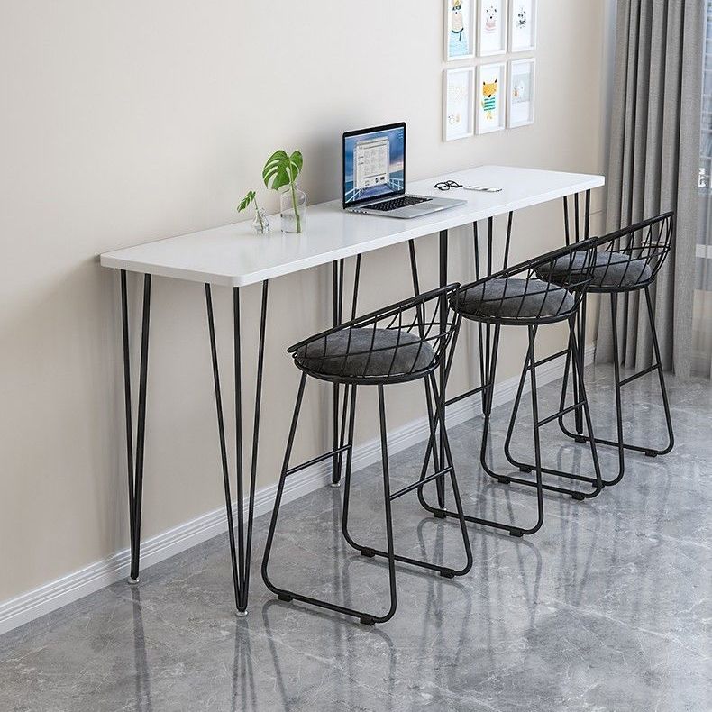 Industrial Style Rectangle Wood Top Counter Table 42-inch Height Modern Bar Table Clearhalo 'Bar Furniture' 'Bar Tables' 'bar_tables' 'furn' 'furn_bar_tables' 'Furniture' 'furniture_bar_tables' 'Kitchen & Dining Furniture' 1200x1200_513a3f1e-e3f1-4e57-9278-e11f4be5fb3f