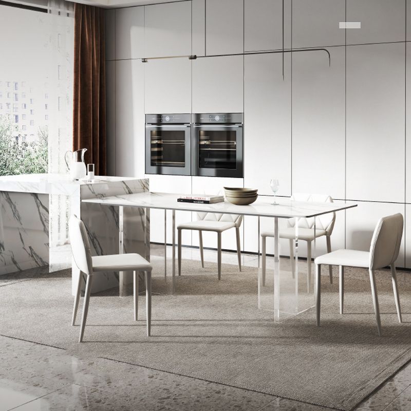 Modern Rectangle Sintered Stone Table Set 1/4/5/6/7/8 Pieces Dining Set Clearhalo 'Dining Room Sets' 'Dining Tables & Seating' 'dining_room_set' 'furn' 'furn_dining_room_set' 'Furniture' 'Kitchen & Dining Furniture' 1200x1200_513cc48d-6e37-42e8-97fe-12fe9151ab9b