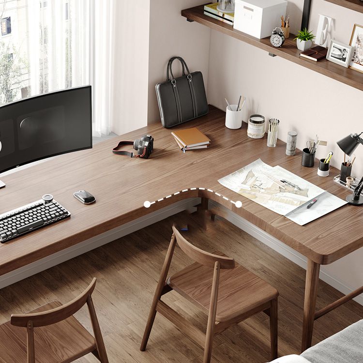 Zeitgenössischer Büroschreibtisch Massivholz H-Form Basisschreibtisch, 29,25 Zoll H