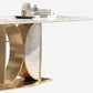 Glam Rectangle Table Sintered Stone Table with Metal Legs for Home