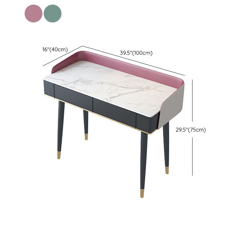 Contemporary Makeup Vanity Desk Double Drawers Vanity Dressing Table