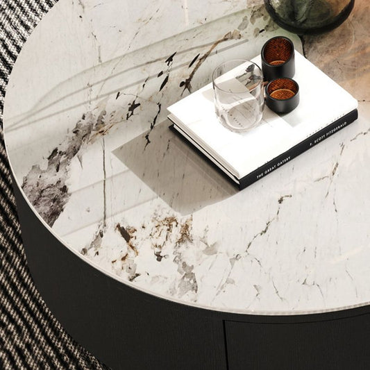 Glass Modern Round Side Table Bedroom No Distressing End Table