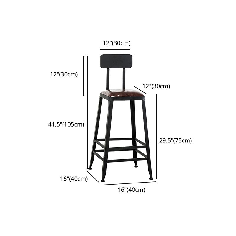Industrial Leather Bar and Counter Stool Square Stool with 4 Legs Clearhalo 'Bar Furniture' 'Bar Stools' 'bar_stools' 'furn' 'furn_bar_stools' 'Furniture' 'Kitchen & Dining Furniture' 1200x1200_51411e65-809f-4ff0-8782-b8f34ecd6306