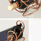 インダストリアルメタルワインラックフリースタンドテーブルトップワインボトル＆ガラスラック