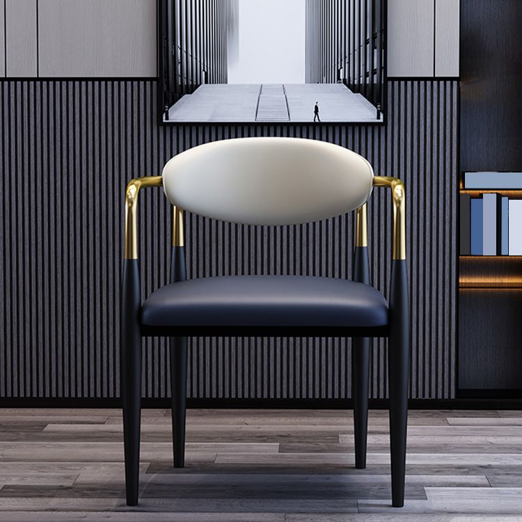 Faux Leather Arm Task Chair Modern Style Upholstered Working Chair Clearhalo 'furn' 'furn_office_chair' 'Furniture' 'Office Chairs' 'Office Furniture' 'office_chair' 1200x1200_5149246d-32b1-412d-bf7d-0aa0f25fc12e