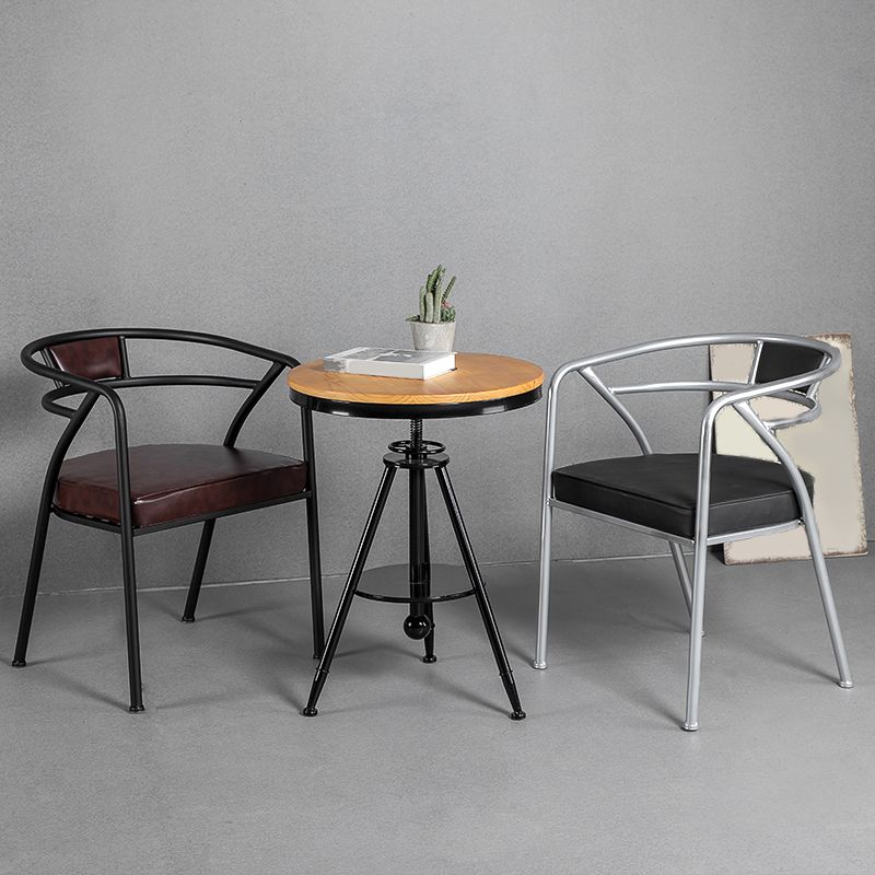 Industrial Metal Frame Dining Chair Upholstered Faux Leather Dining Arm Chair Clearhalo 'Dining Chairs' 'Dining Tables & Seating' 'dining_chair' 'furn' 'furn_dining_chair' 'Furniture' 'Kitchen & Dining Furniture' 1200x1200_5149338b-4eb6-4ef2-bc3e-3ede31c1990e