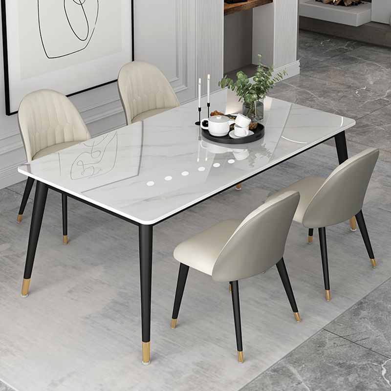 Modern 1/5/6/7 Pieces Dining Set Sintered Stone Dining Table Set with Leather Chairs Clearhalo 'Dining Room Sets' 'Dining Tables & Seating' 'dining_room_set' 'furn' 'furn_dining_room_set' 'Furniture' 'furniture_dining_room_set' 'Kitchen & Dining Furniture' 'kitchen&dining_furn' 'kitchen' 1200x1200_514a0d1e-7df5-4366-8a03-85740f9c9cfc
