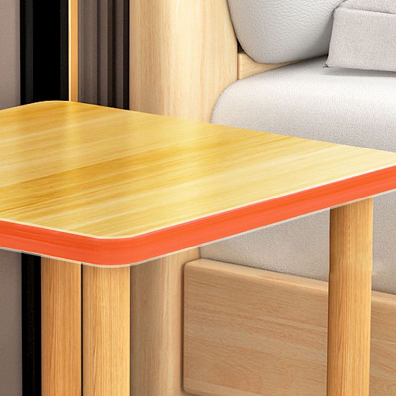 Table d'appoint en bois à double niveau de style moderniste géométrique pour le salon