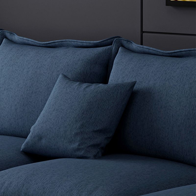 Contemporary 4 Pillows Back Sectional with Pillow Top Arms for 4 People