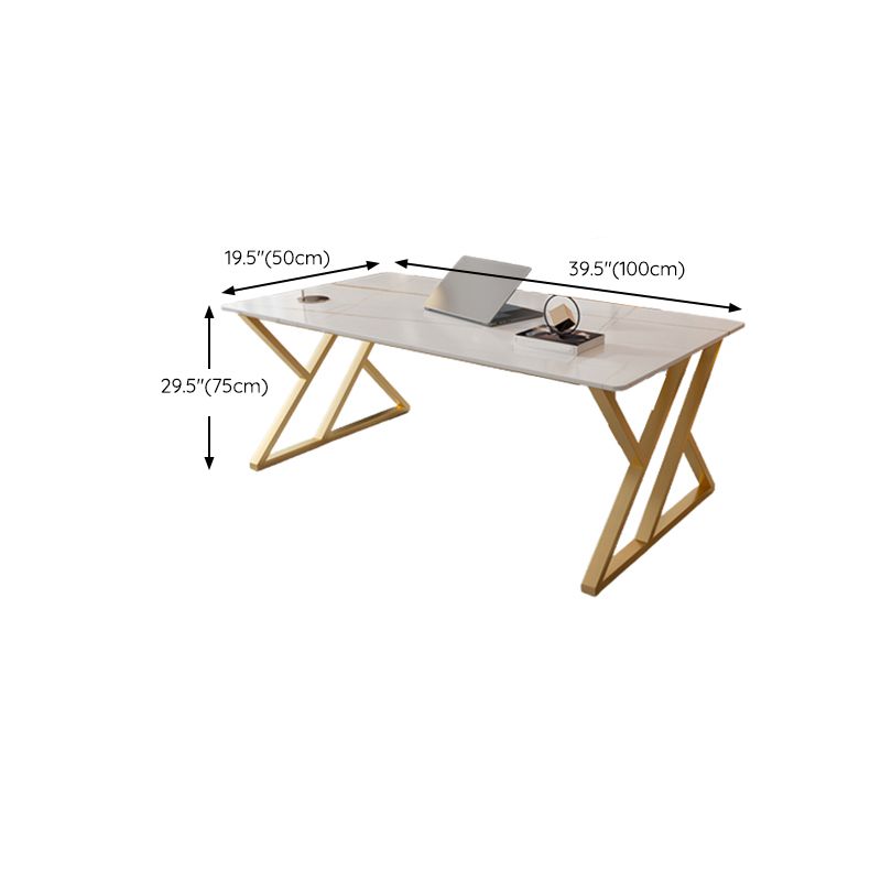 29.53 "H Glam Office Desk Antieke afwerking Rechthoekige computerbureau