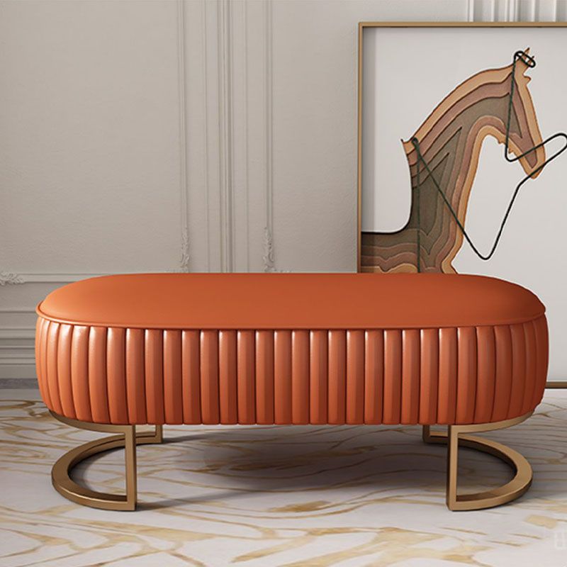 Modern Upholstered Bedroom Bench 16.5"H Seating Bench with Gold Metal Base Clearhalo 'Benches' 'Chairs & Seating' 'furn' 'furn_benches' 'Furniture' 'Living Room Furniture' 1200x1200_514b3c23-9409-48ab-9c3a-5fef5813a15a