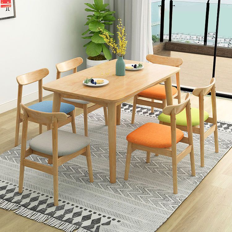 Simplicity Rectangle Dining Table Oak Solid Wood Table with 4 Legs for Dining Room Clearhalo ' dining_table' 'Dining Tables & Seating' 'Dining Tables' 'furn' 'furn_dining_table' 'Furniture' 'furniture_dining_table' 'Kitchen & Dining Furniture' 'kitchen&dining_furn' 'kitchen' 'kitchen_dining_table' 1200x1200_514c28e2-d4e1-4b8b-9d72-fe253c58b559